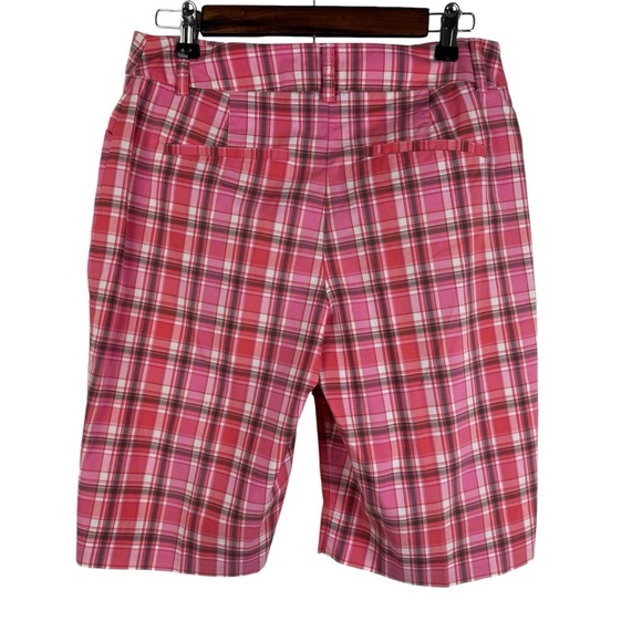 Jones New York Sport‎ Plaid Plaid Bermuda Shorts Women's 6 Pink White - Picture 2 of 8